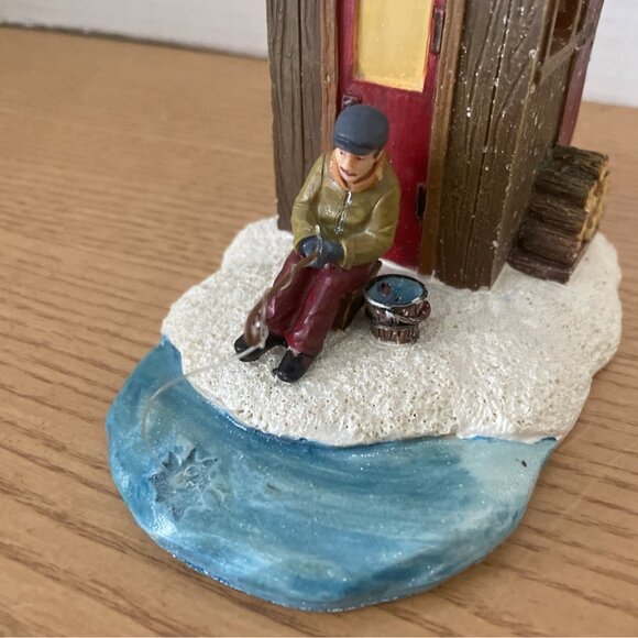 St Nicholas Square Goin Fishing Christmas Village Accessory Ice Fishing Retired - Picture 7 of 14